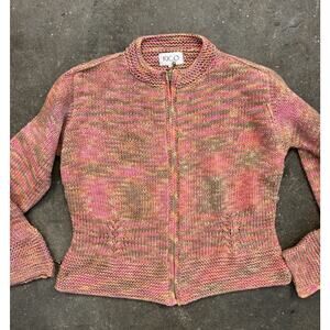 Vintage Rico Bohemian Handmade Sweater Zip Up Women’s Large 90’s Homey Artisan